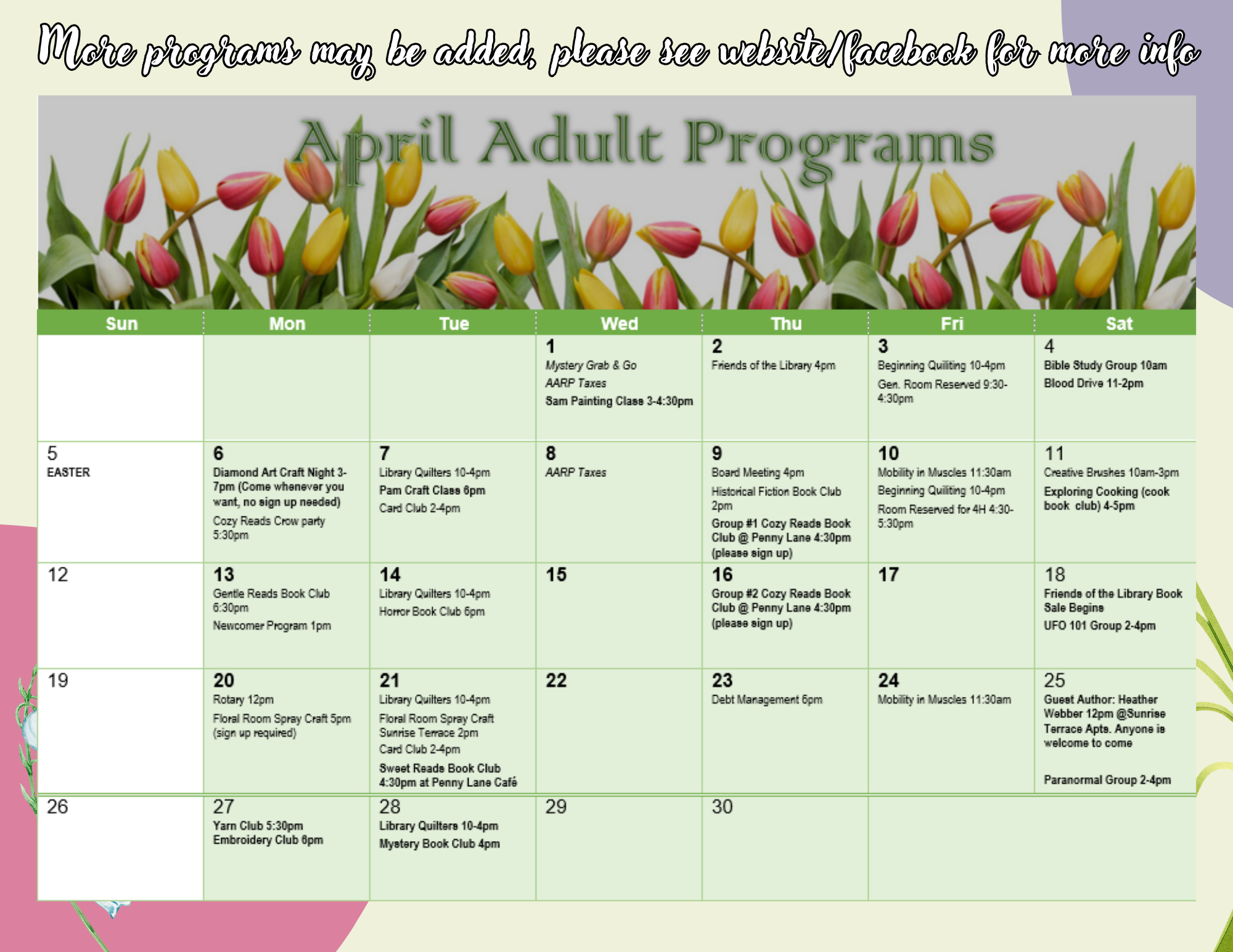 updated april calendar