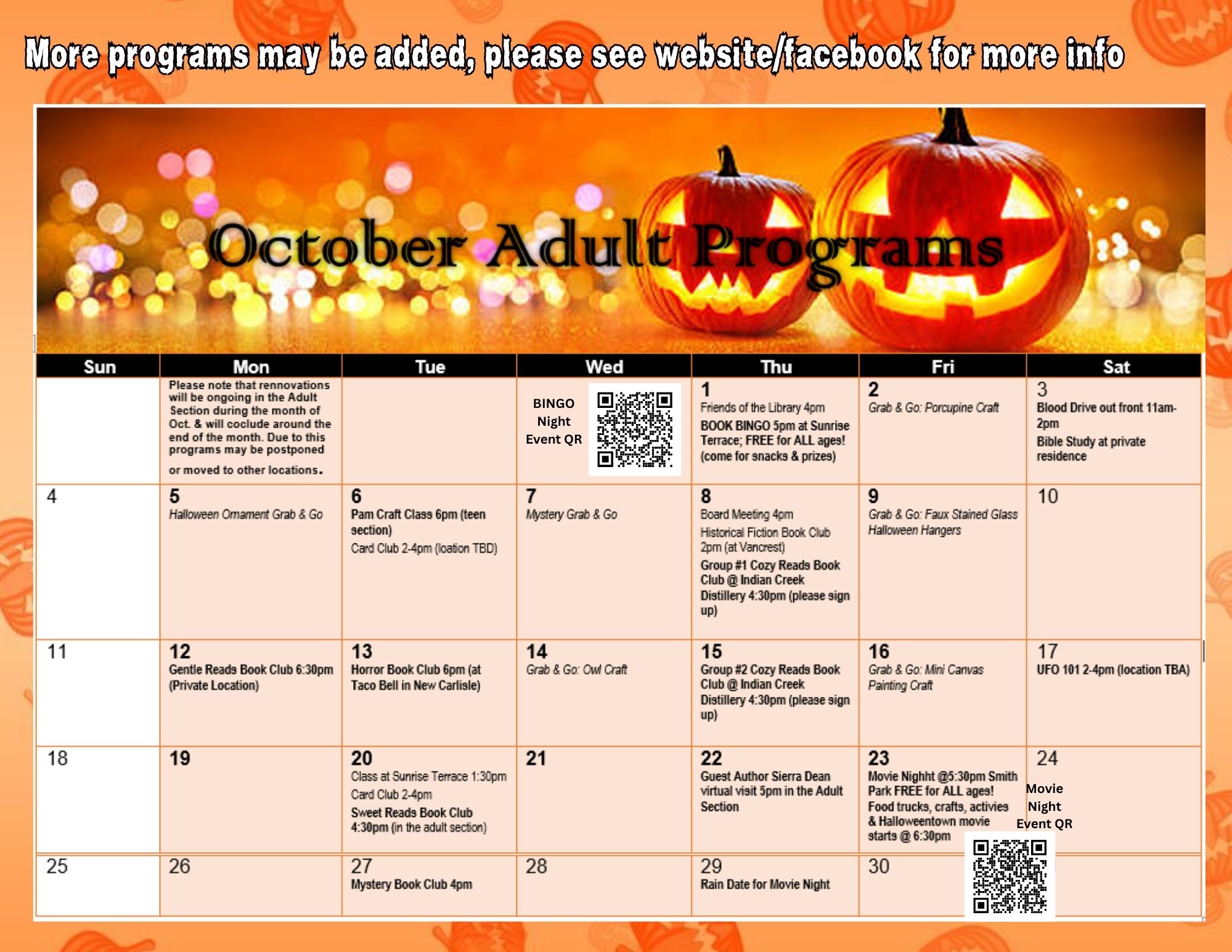 october calendar