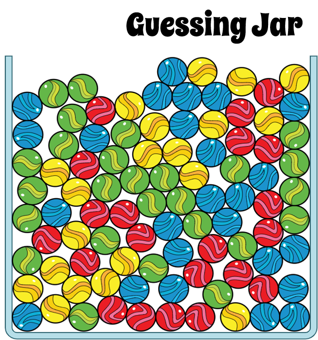 Image of a virtual guessing jar, for kids to guess how many marbles are in the image. Email readingisimportant@gmail.com for more information.