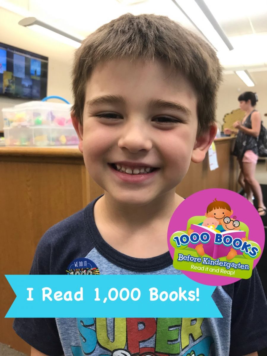 Photo of child completing 1000 Books Before Kindergarten