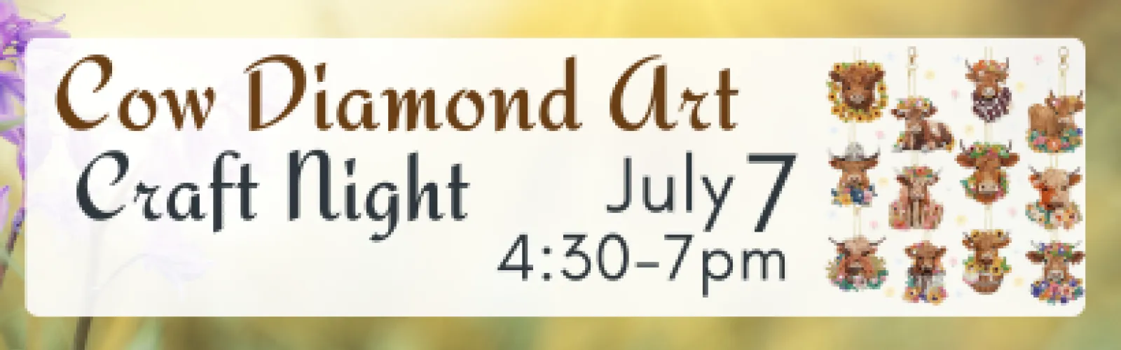 Cow Diamond Art Craft Night 